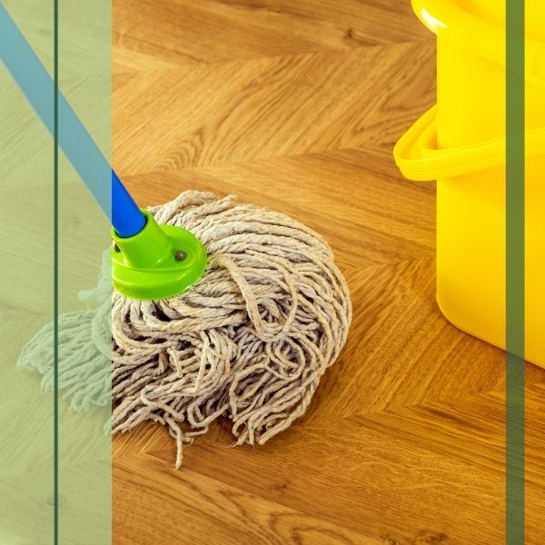 mopping a floor