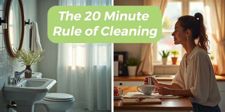 the 20 minute rule of cleaning gives you 10 minutes of free time, and makes the cleaning feel manageable.